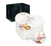 Maverton Boîte à Bijoux Musicale avec personnalisation pour petite fille - Coffret à trésors pour bébé - Rangement Bijoux pour filleule - pour premier anniversaire - baptême - naissance