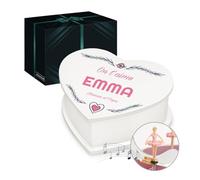 Maverton Boîte à Bijoux Musicale avec personnalisation pour petite fille - Coffret à trésors pour bébé - Rangement Bijoux pour filleule - pour premier anniversaire - baptême - cadeau de maman et papa