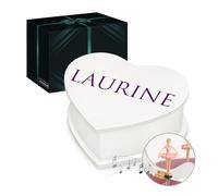 Maverton Boîte à Bijoux Musicale avec personnalisation pour petite fille - Coffret à trésors pour bébé - Rangement Bijoux pour filleule - pour premier anniversaire - baptême - prénom