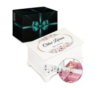 Maverton Boîte à Bijoux Musicale personnalisée avec ballerine - 17x11x9 boite a bijoux avec impression pour petite fille - pour premier anniversaire - Cadeau Fille 8 Ans - deco - Bouquet