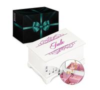 Maverton Boîte à Bijoux Musicale personnalisée avec ballerine - 17x11x9 Coffret à trésors avec impression pour petite fille - Boite a Musique Rangement Bijoux - Cadeau Personnalisé - Princesse