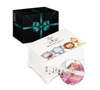 Maverton Boîte à Bijoux Musicale personnalisée avec ballerine - 17x11x9 Coffret à trésors avec impression pour petite fille - pour premier anniversaire - baptême - deco - Animaux