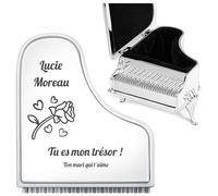 Maverton Boîte à Bijoux personnalisée pour Femme - Coffret Bijoux en forme de Piano avec gravure pour Fille - Coffre de Rangement pour Amie - Cadeau d'anniversaire - Décoration Maison - saint valentin