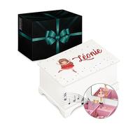 Maverton Boîte à Musique avec personnalisation pour elle - Boîte à Bijoux Musicale décorative pour bébé - rangement bijoux pour fille - amie - pour anniversaire - Noël - Cadeau Noel - petite fille