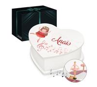 Maverton Boîte à Musique personnalisable avec ballerine - 20x17x9 Organisateur Bijoux pour jeune fille - Coffret décoratif pour elle avec prénom - souvenir pour anniversaire - ballerine