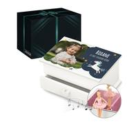 Maverton Boîte à Musique personnalisable - Coffret original avec votre photo imprimée - Boîte à bijoux pour fille - Cadeau personnalisé avec vos photos - accessoire pour enfant - photo de votre bébé
