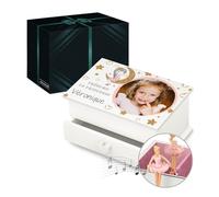 Maverton Boîte à Musique personnalisable - Coffret original avec votre photo imprimée - Boîte à bijoux pour fille - Cadeau personnalisé avec photos - accessoire pour enfant - tresors de la princesse