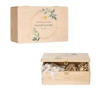 Maverton Boite a Souvenir Personnalisable - Cadeau Personnalisé pour couple - L/XL Boite de Rangement avec Couvercle en Bois de Pin Naturel - Cadeau Noel - Cadeau Mariage Anniversaire Amoureux