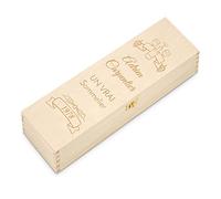 Maverton Boîte Caisse à Vin Personnalisée pour lui - Coffret pour homme - Pour 1 bouteille à vin - Coffret en Bois de Pin avec gravure - Pour anniversaire - Sommelier