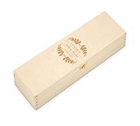 Maverton Boîte Caisse à Vin Personnalisée pour mariés - 10 cm x 10 cm x 35 cm - Pour 1 bouteille à vin - Bois de Pin - Coffret à vin pour couples - Cadeau Noel - Pour anniversaire - Mariage