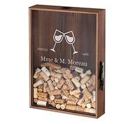 Maverton Boîte Personnalisée aux bouchons pour Couples - Coffret personnalisé pour couples mariés - Cadeau Personnalisé - Ouvre-bière inclus - Cadeau Mariage - Cadeau couple - Amour