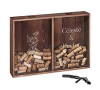 Maverton Boîte personnalisée en bois - Collecteur Gravé pour Capsules - Ouvre-bière inclus dans le paquet - Cadeau Mariage - Cadeau Personnalisé pour couples - Cadeau Couple - Histoire