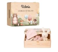 Maverton Boite Souvenir Bebe Personnalisable - Cadeau Naissance Personnalisé - L/XL Boite de Rangement avec Couvercle en Bois de Pin Naturel - Cadeau Anniversaire Enfant Personnalisé