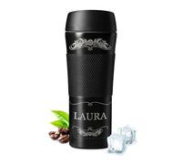 Maverton Bouteille Isotherme à personnaliser pour femme - Gourde réutilisable en inox pour fille - Mug thermos pour elle gravé - Tasse pour Café et Thé à emporter - pour anniversaire - prénom