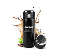 Maverton Bouteille isotherme personnalisable - Mug hermétique 400ml avec gravure pour homme - pour café - thé - Thermos avec afficheur LED - pour anniversaire - pour lui - directeur