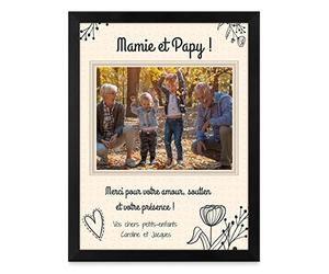 Maverton Cadre personnalisé avec vos photos imprimés - Affiche Décoration salon pour parents - Tableau mural pour couple - Poster souvenir de mariage - noces - anniversaire - Merci