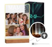 Maverton Cadre Photo personnalisé avec photo et texte imprimé - cadeau personnalisé femme - lampe photo personnalisable LED pour elle - pour maman - anniversaire - mamie - fille -mamie