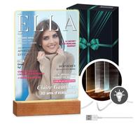 Maverton Cadre Photo personnalisé pour femme - lampe LED avec vos photos pour couple - tableau en verre acrylique pour elle - cadeau anniversaire maman amie - magazine féminin - taille : L/XL - Ella