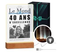 Maverton Cadre Photo personnalisé pour femme - lampe LED avec vos photos pour couple - tableau en verre acrylique pour homme - cadeau d’anniversaire pour elle/pour lui - taille : L/XL - Journal