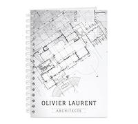 Maverton Cahier Spirale Personnalisé à couverture rigide - 80 feuilles - 173 mm x 242 mm - Parfait pour prendre des notes ou dessiner - Cadeau pour homme - Architecte