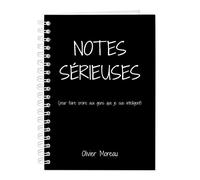 Maverton Cahier Spirale Personnalisé à couverture rigide - 80 feuilles - 173 mm x 242 mm - Parfait pour prendre des notes ou dessiner - Cadeau pour homme - Cadeau Noel - Sérieuses