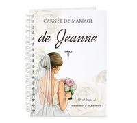 Maverton Cahier Spirale Personnalisé à couverture rigide - 80 feuilles - 173 mm x 242 mm - Parfait pour prendre des notes ou dessiner - Cadeau d’anniversaire - Pour elle - Jour de mariage