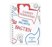 Maverton Cahier Spirale Personnalisé à couverture rigide - 80 feuilles - 173 mm x 242 mm - Parfait pour prendre des notes ou dessiner - Cadeau pour homme - Carnet