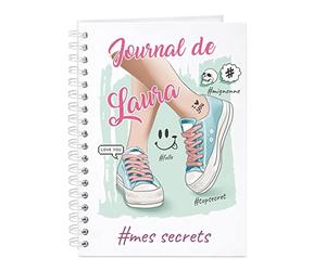 Maverton Cahier Spirale Personnalisé à couverture rigide, 80 feuilles | 173 Mm x 242 mm, Parfait pour prendre des notes ou dessiner, Cadeau d’anniversaire, Pour elle, Secrets