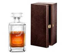 Maverton Carafe à Whisky gravé - 700 ml Décanteur en verre transparent - Cadeau personnalisé pour jeunes mariés - Cadeau d’anniv pour couples - Ensemble