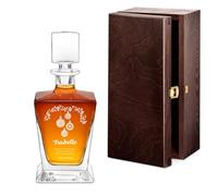 Maverton Carafe à whisky personnalisable - Décanteur avec motif pour femme - 800ml Carafe gravée pour elle - pour anniversaire - pour dégustation de whisky scotch cognac - Noel