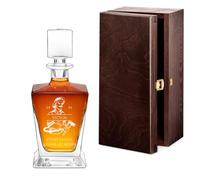 Maverton Carafe à whisky pour homme - 0,8l Décanteur gravé - Avec motif décoratif - Carafe en verre pour connaisseur - avec personnalisation - pour anniversaire - pour lui - désirs