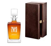 Maverton Carafe whisky personnalisée pour homme - 810ml Carafe élégante avec gravure pour papa/papy/gentleman - pour anniversaire - pour dégustation de bourbon cognac - deco