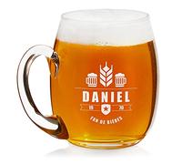 Maverton Chope à bière avec gravure - Verre personnalisé de 50 cl - Cadeau d’anniversaire pour homme - Cadeau pour amateurs de bière - Pour parents - Fan