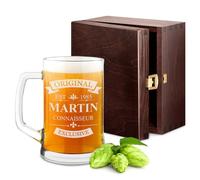 Maverton Chope à Bière Gravée - Contenance : 50 cl - Verre à Bière Personnalisé avec Anse - Souvenir pour les Amateurs de Bières - Cadeau Anniversaire Homme - Idee Cadeau Homme - original