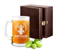 Maverton Chope à Bière Gravée - Contenance : 50 cl - Verre à Bière Personnalisé avec Anse - Souvenir pour les Amateurs de Bières - Cadeau Anniversaire Homme - Idee Cadeau Homme - alcool