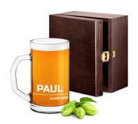 Maverton Chope à Bière Personnalisable - Verre à alcool avec gravure Idee Cadeau Homme - 640ml - Verre à Bière pour dégustation de Bières - Cadeau Personnalisé Anniversaire - témoin - date