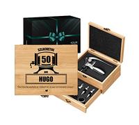 Maverton Coffret du Sommelier, Cadeau d'accessoires pour Le vin, Set Sommelier personnalisé, Cadeau pour Chaque Homme - 50 Ans