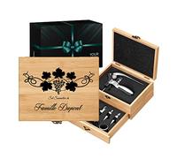 Maverton Coffret du Sommelier, Cadeau d'accessoires pour Le vin, Set Sommelier personnalisé, Cadeau pour Couple - Famille