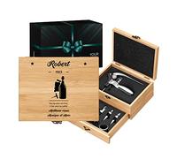 Maverton Coffret du Sommelier, Cadeau d'accessoires pour Le vin, Set Sommelier personnalisé, Cadeau pour Chaque Homme - Bouteille