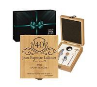 Maverton Coffret du sommelier - Cadeau d'accessoires pour le vin - Set sommelier personnalisé - Pour homme - Coffret gravé pour lui - bonheur