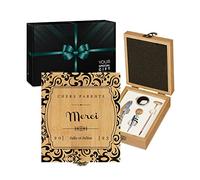 Maverton Coffret du sommelier - Cadeau d'accessoires pour le vin - Set sommelier personnalisé - Pour homme - Coffret gravé pour lui - motif