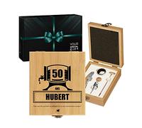 Maverton Coffret du sommelier - Cadeau d'accessoires pour le vin - Set sommelier personnalisé - Pour homme - Coffret gravé pour lui - 40 ans