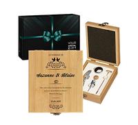 Maverton Coffret du sommelier - Cadeau d'accessoires pour le vin - Set sommelier personnalisé - Pour homme - Coffret gravé pour lui - bagues