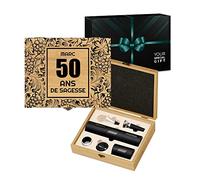 Maverton Coffret du Sommelier Imprimé - Set sommelier Personnalisé avec Accessoires pour Homme - pour Connaisseur - Cadeau Homme - Cadeau Personnalisé - Cadeau Anniversaire Homme - RAISIN