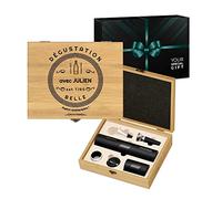 Maverton Coffret du Sommelier Imprimé - Set sommelier Personnalisé avec Accessoires pour Homme - pour Connaisseur - Cadeau Homme - Cadeau Personnalisé - Cadeau Anniversaire Homme - VERRE