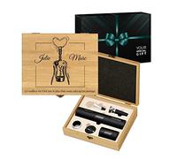 Maverton Coffret du sommelier pour couple - Accessoires pour le vin - Pour anniversaire - Set sommelier personnalisé pour famille - Cadeau pour couple - AMOUREUX