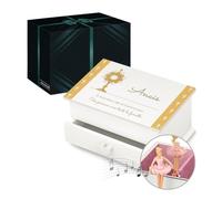 Maverton Coffret personnalisé - Boîte à Musique avec impression décorative pour petite fille - Boîte à bijoux pour bébé - pour premier anniversaire - souvenir de baptême - cadeau communion