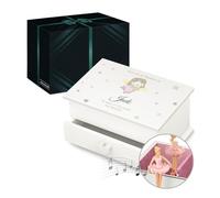 Maverton Coffret personnalisé - Boîte à Musique avec impression décorative pour petite fille - Boîte à bijoux pour bébé - pour premier anniversaire - souvenir de baptême - souvenir de baptême