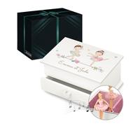 Maverton Coffret personnalisé - Boîte à Musique avec impression décorative pour petite fille - Boîte à bijoux pour bébé - pour premier anniversaire - souvenir de baptême - sœurs