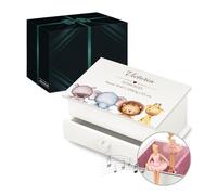 Maverton Coffret personnalisé - Boîte à Musique avec impression décorative pour petite fille - Boîte à bijoux pour bébé - pour premier anniversaire - souvenir de baptême - naissance